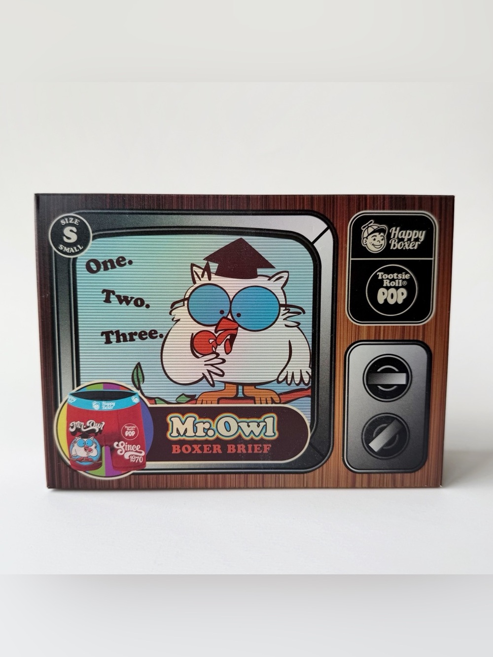 Tootsie Roll Lollipop Mr. Owl Boxer Briefs Mens Small Underwear Gift Set
